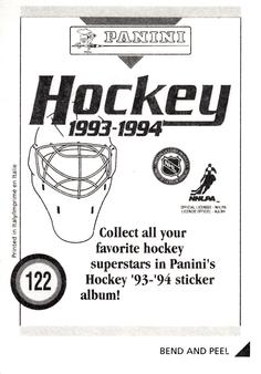 1993-94 Panini Hockey Stickers #122 Hartford Whalers Logo Back
