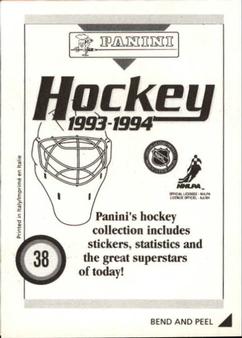 1993-94 Panini Hockey Stickers #38 Valeri Zelepukin Back