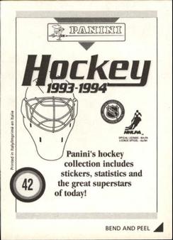 1993-94 Panini Stickers #42 Scott Niedermayer Back