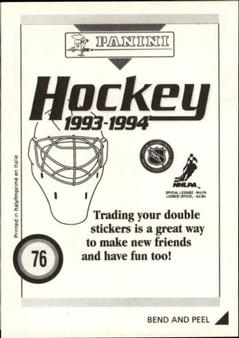 1993-94 Panini Stickers #76 Steve Duchesne Back
