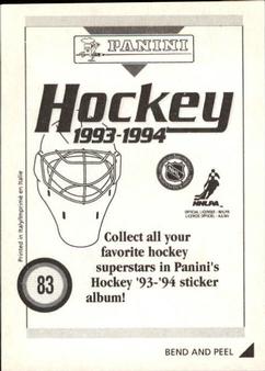 1993-94 Panini Stickers #83 Joe Mullen Back