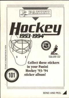 1993-94 Panini Hockey Stickers #101 Pat LaFontaine Back