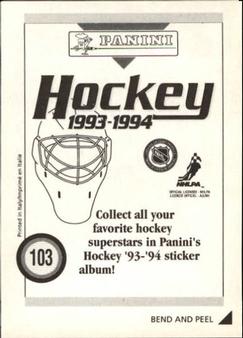 1993-94 Panini Stickers #103 Donald Audette Back