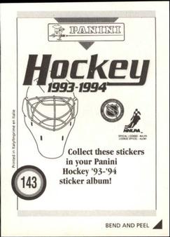 1993-94 Panini Stickers #143 Joe Juneau Back