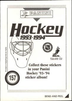 1993-94 Panini Hockey Stickers #157 Craig Janney Back