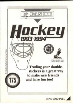 1993-94 Panini Stickers #175 Jyrki Lumme Back