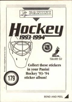 1993-94 Panini Stickers #179 Theoren Fleury Back