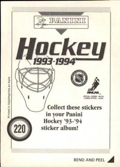 1993-94 Panini Stickers #220 Jean-Claude Bergeron Back