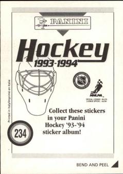 1993-94 Panini Stickers #234 Petr Klima Back