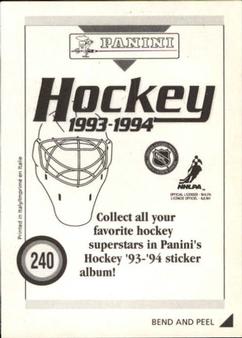 1993-94 Panini Stickers #240 Craig MacTavish Back