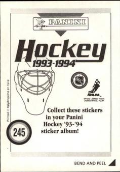 1993-94 Panini Hockey Stickers #245 Dino Ciccarelli Back