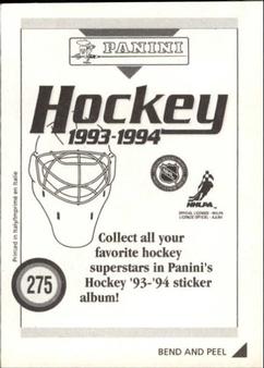 1993-94 Panini Hockey Stickers #275 Mark Tinordi Back