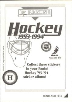 1993-94 Panini Hockey Stickers #H Mario Lemieux Back
