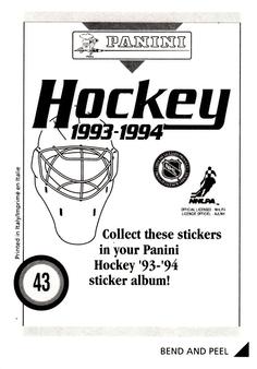 1993-94 Panini Hockey Stickers #43 Scott Stevens Back