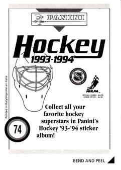 1993-94 Panini Stickers #74 Martin Rucinsky Back