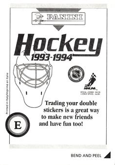 1993-94 Panini Stickers #E Eric Lindros Back