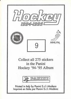 1994-95 Panini Stickers #9 Jon Casey Back