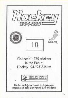1994-95 Panini Hockey Stickers #10 Guy Carbonneau Back