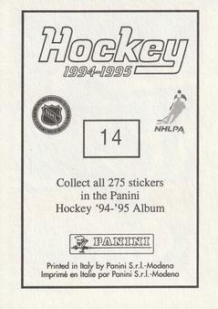 1994-95 Panini Hockey Stickers #14 Vincent Damphousse Back
