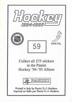 1994-95 Panini Hockey Stickers #59 Scott Young Back