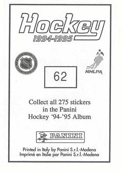 1994-95 Panini Stickers #62 Jocelyn Thibault Back