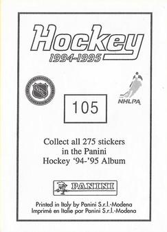 1994-95 Panini Stickers #105 Sylvain Turgeon Back