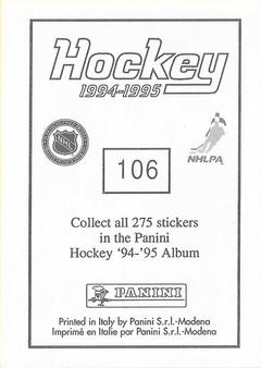 1994-95 Panini Hockey Stickers #106 Gord Dineen Back