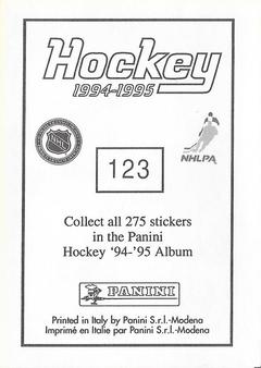 1994-95 Panini Hockey Stickers #123 Todd Ewen Back
