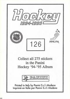 1994-95 Panini Hockey Stickers #126 Guy Hebert Back