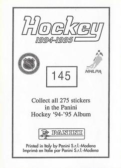 1994-95 Panini Hockey Stickers #145 Cliff Ronning Back