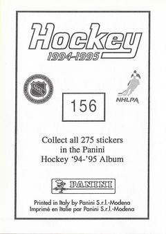 1994-95 Panini Hockey Stickers #156 Joe Nieuwendyk Back