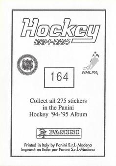1994-95 Panini Stickers #164 Nelson Emerson Back