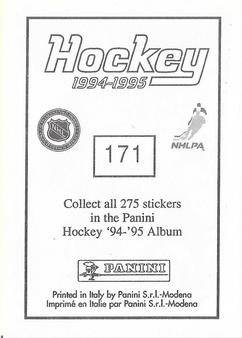 1994-95 Panini Stickers #171 Tim Cheveldae Back