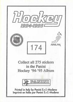 1994-95 Panini Hockey Stickers #174 Luc Robitaille Back