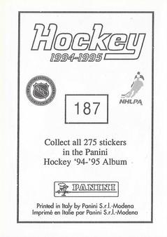 1994-95 Panini Hockey Stickers #187 Shawn Chambers Back