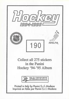 1994-95 Panini Hockey Stickers #190 Doug Gilmour Back