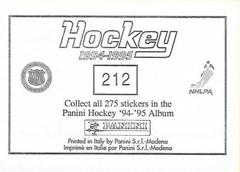 1994-95 Panini Hockey Stickers #212 Detroit Red Wings Logo Back
