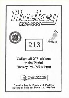 1994-95 Panini Hockey Stickers #213 Bob Probert Back