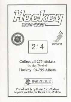 1994-95 Panini Hockey Stickers #214 Keith Primeau Back