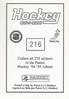 1994-95 Panini Hockey Stickers #216 Nicklas Lidstrom Back