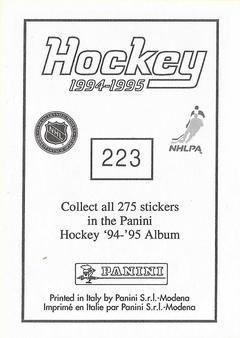 1994-95 Panini Hockey Stickers #223 Sandis Ozolinsh Back