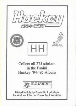 1994-95 Panini Hockey Stickers #HH Jeremy Roenick Back