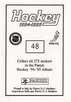 1994-95 Panini Hockey Stickers #48 Pierre Turgeon Back