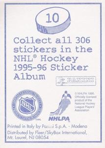 1995-96 Panini Stickers #10 Boston Bruins Logo Back