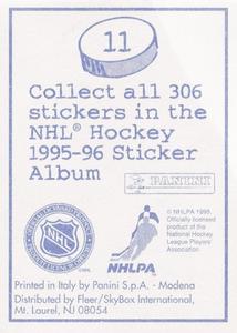 1995-96 Panini Stickers #11 Don Sweeney Back