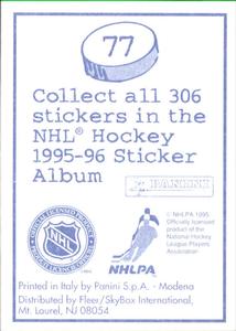 1995-96 Panini Stickers #77 Gord Murphy Back