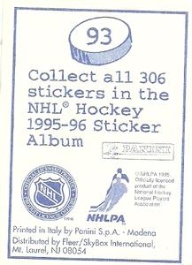 1995-96 Panini Stickers #93 Patrick Flatley Back