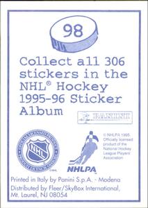 1995-96 Panini Stickers #98 New York Islanders Logo Back