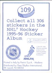 1995-96 Panini Stickers #109 New York Rangers Logo Back