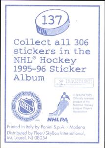 1995-96 Panini Stickers #137 Steve Konowalchuk Back